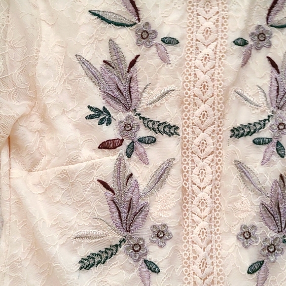 Charlotte Russe - Long Sleeve Lace Embroidered Dress NWT - Picture 4 of 8